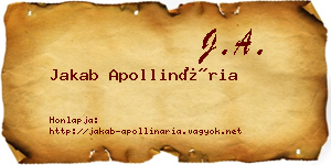 Jakab Apollinária névjegykártya